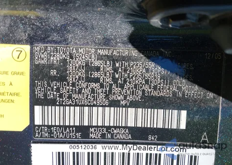 2006 Lexus Rx 330 z USA, uszkodzony, nr VIN 2T2GA31UX6C049506